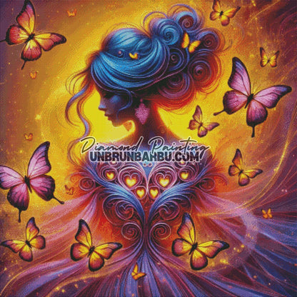 Danse des Papillons Éthérés (100cm x 100cm) - UnBrunBarbu