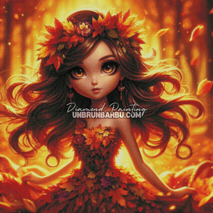 Déesse de l’Automne (120cm x 120cm) - UnBrunBarbu