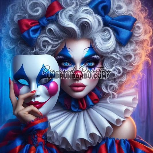 Derrière le Masque (90cm x 90cm) - UnBrunBarbu