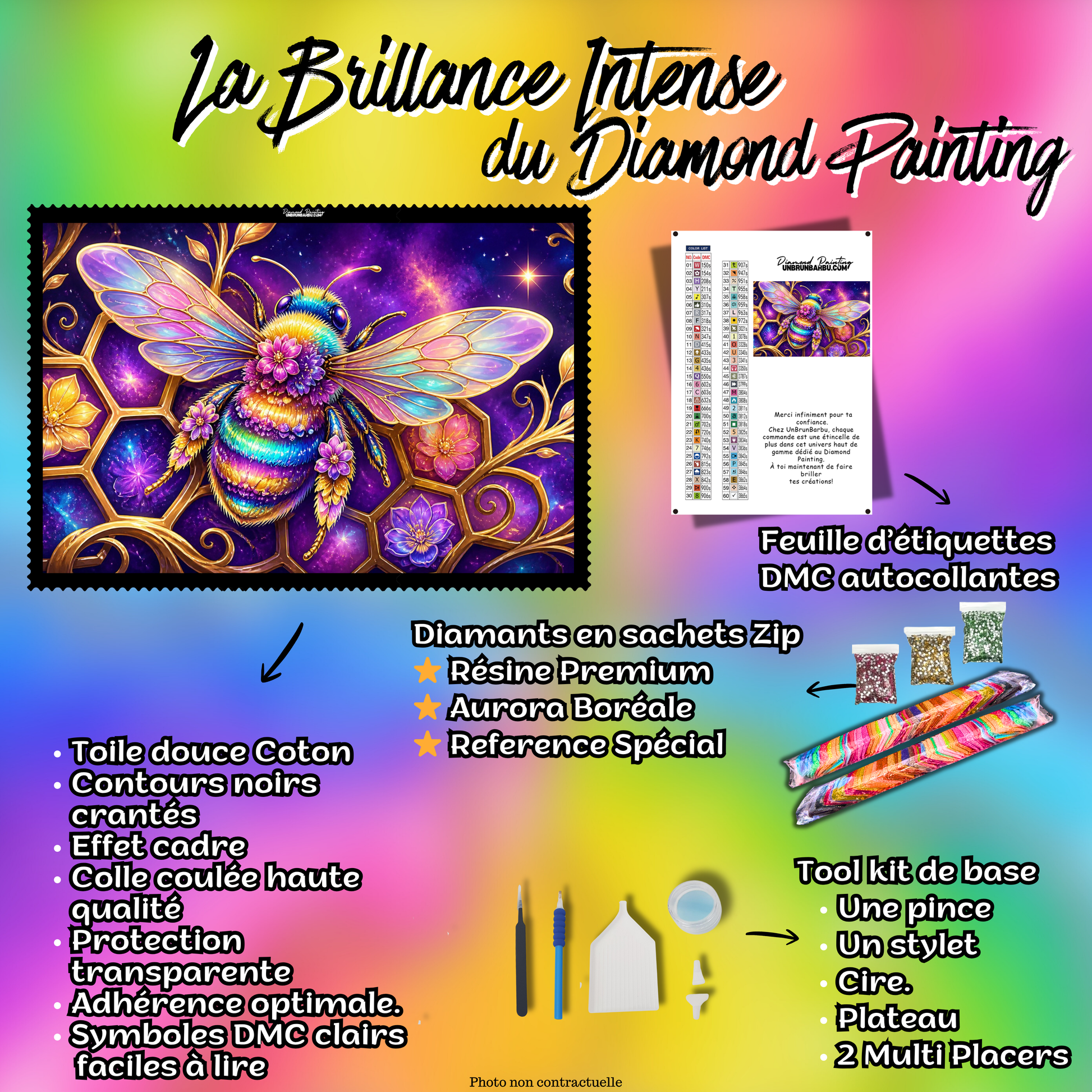 diamond painting abeille et ruche sacree 120x70 cm kit complet