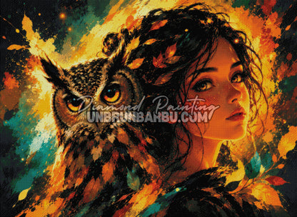diamond painting ame du hibou 130x95 cm rendu diamante complet