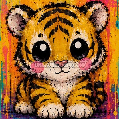 Diamond Painting tigreau orange 30x30 cm du kit Medium Animaux N°1