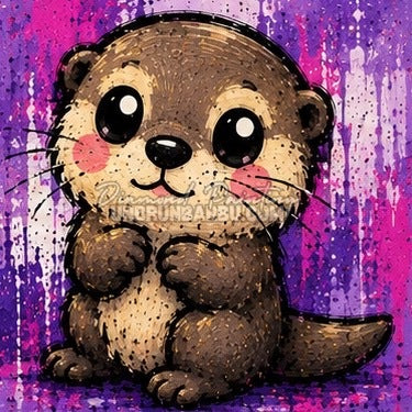 Diamond Painting petite loutre brune 30x30 cm du kit Medium Animaux N°2