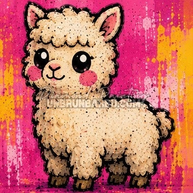 Diamond Painting alpaga beige coloré 30x30 cm du kit Medium Animaux N°3