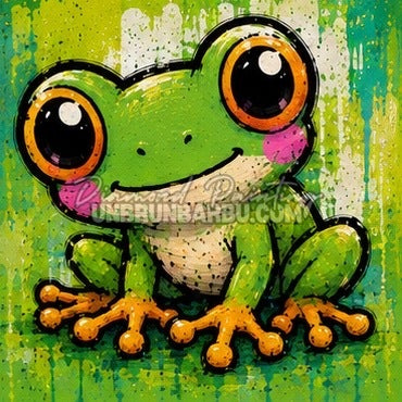Diamond Painting grenouille verte aux grands yeux 30x30 cm du kit Animaux N°5