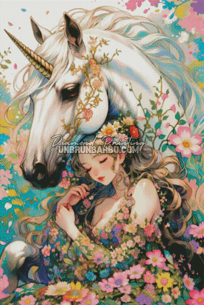 diamond painting benediction de la licorne 70x105 cm rendu diamante licorne feerique