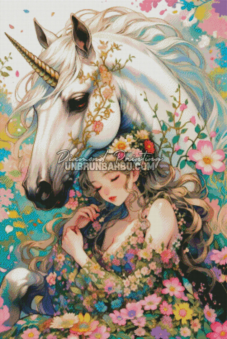 diamond painting benediction de la licorne 70x105 cm rendu diamante licorne feerique