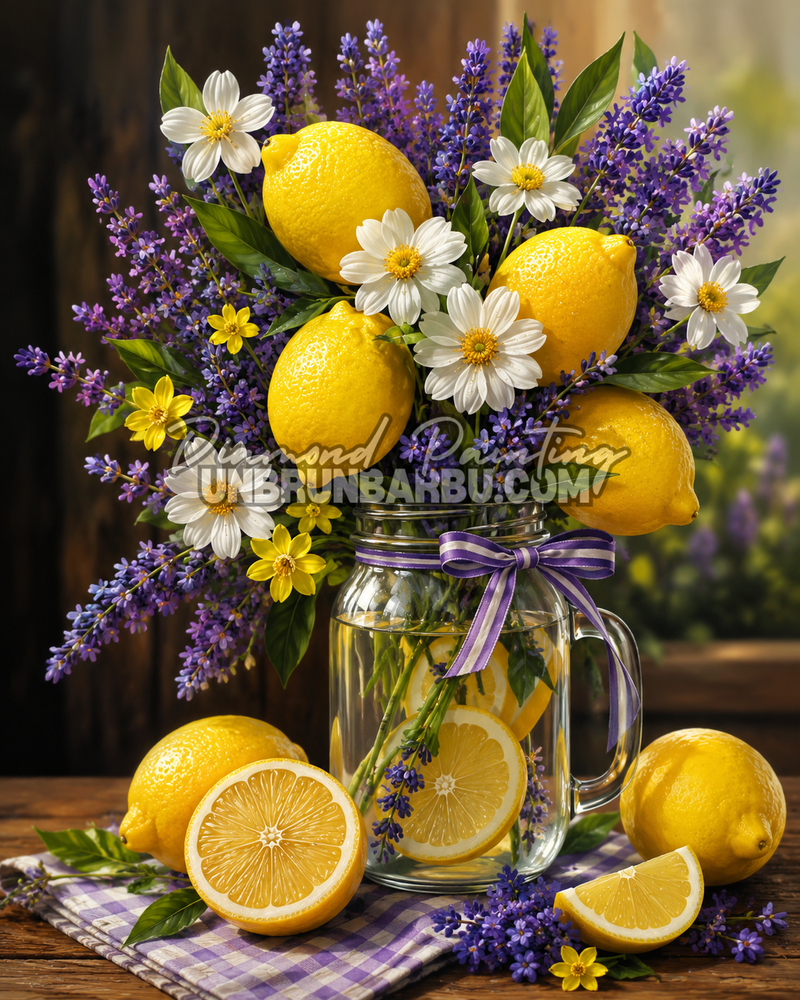 diamond painting bouquet citronne provence 70x90 illustration
