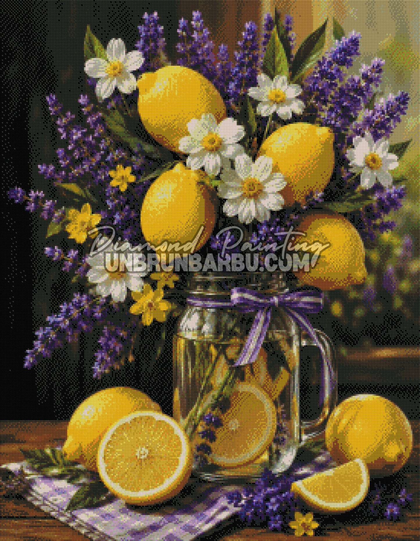 diamond painting bouquet citronne provence 70x90 rendu diamante