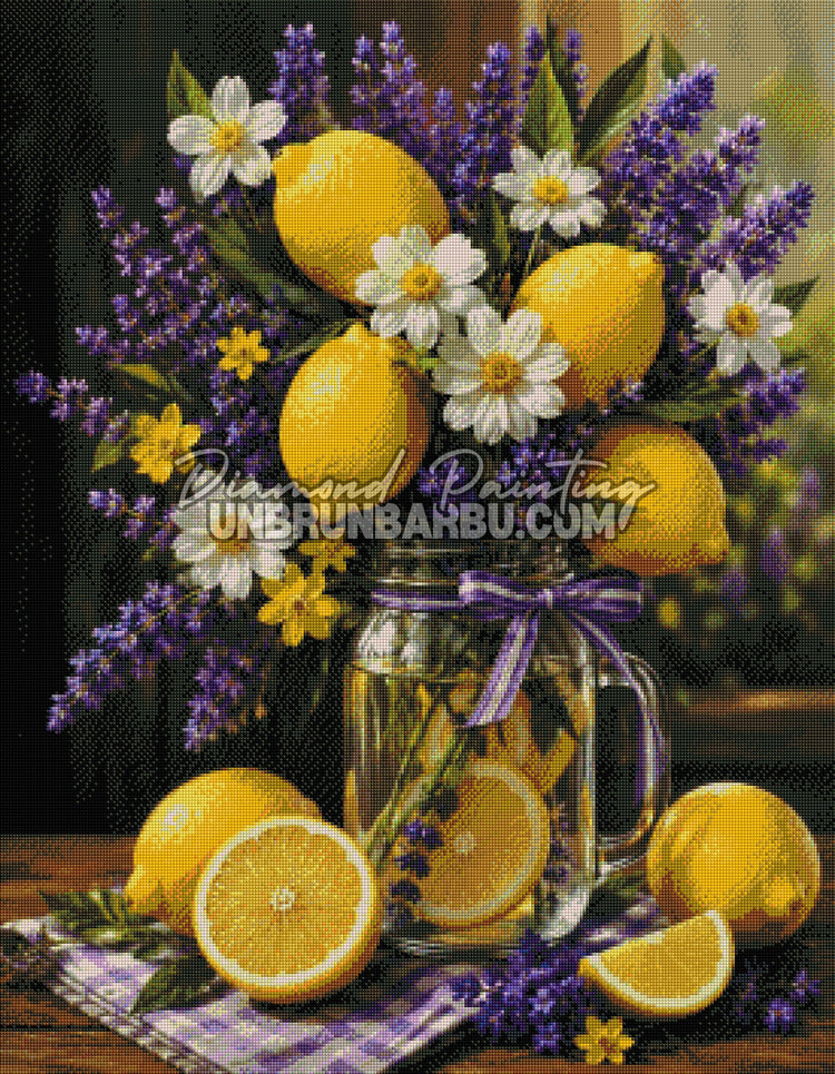 diamond painting bouquet citronne provence 70x90 rendu diamante