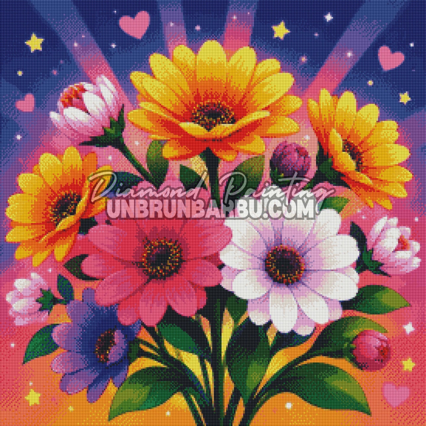 diamond painting bouquet de couleurs enchantees 70x70 rendu diamante