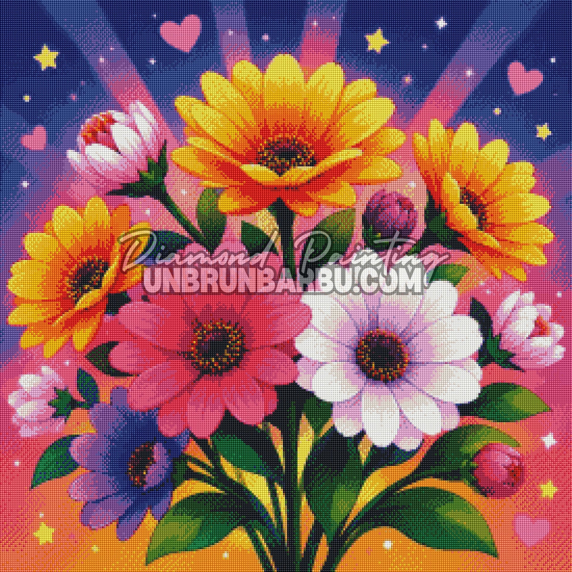 diamond painting bouquet de couleurs enchantees 70x70 rendu diamante