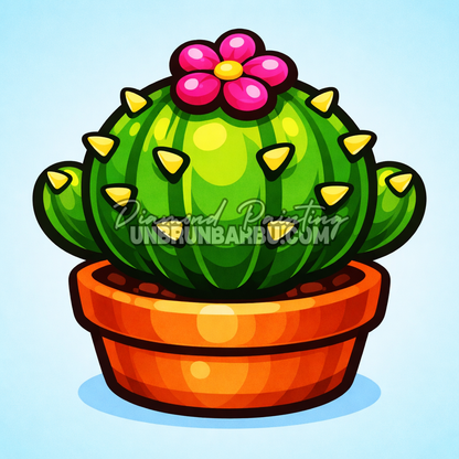 diamond painting cactus fleuri 20x20