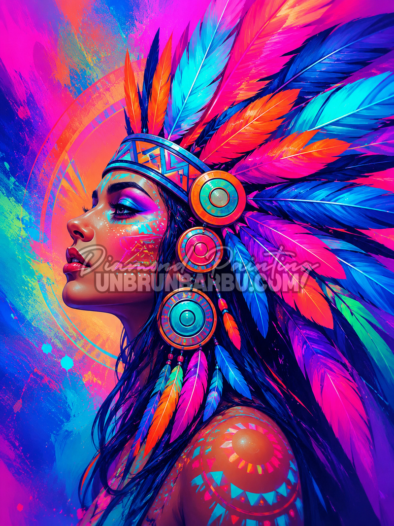 diamond painting ceremonie des plumes 80x110 cm illustration
