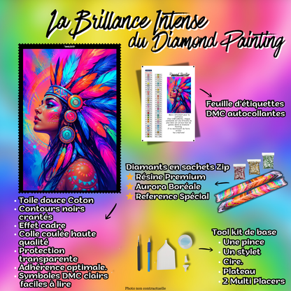 diamond painting ceremonie des plumes 80x110 cm kit complet