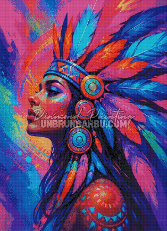 diamond painting ceremonie des plumes 80x110 cm rendu diamante