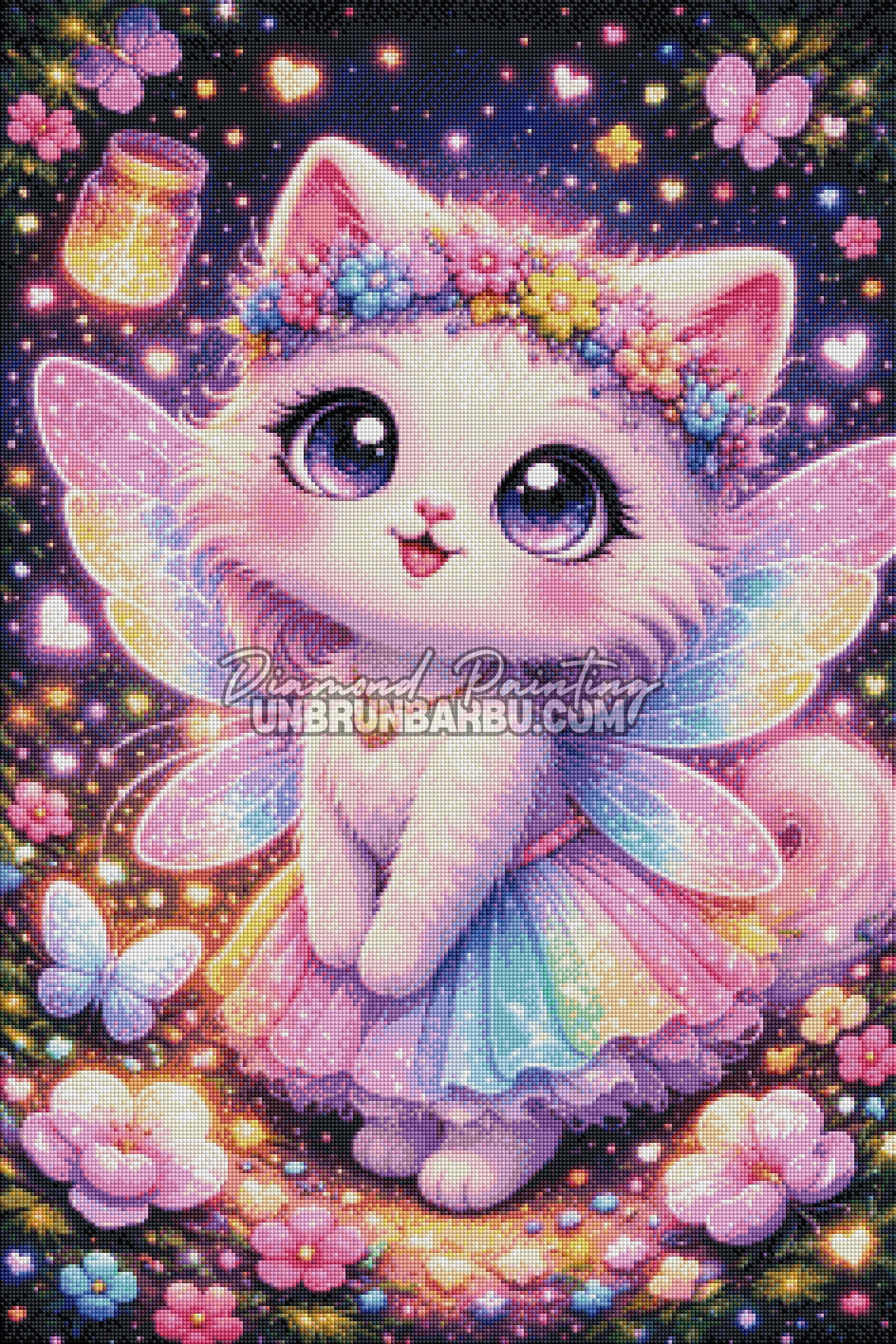 rendu diamond painting chat fee diamant