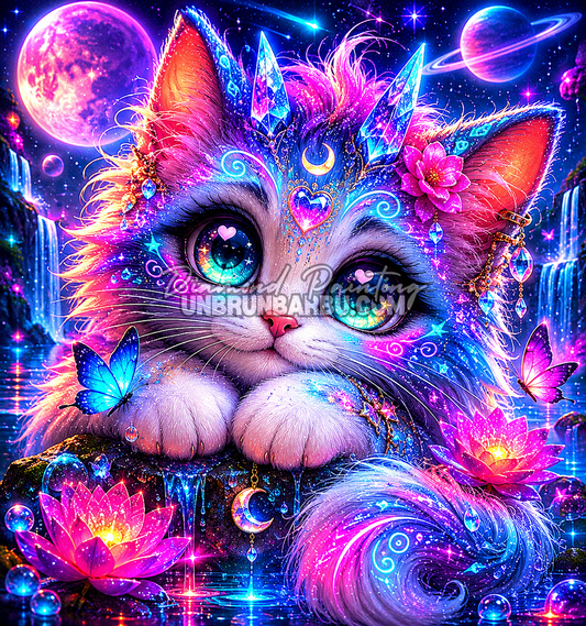 diamond painting chaton secret des constellations illustration 90x95