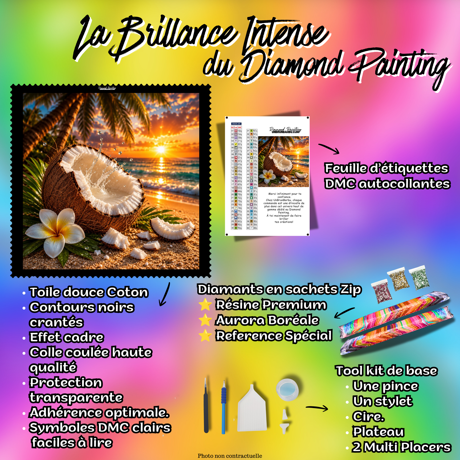 diamond painting coco sunset 80x80 kit complet