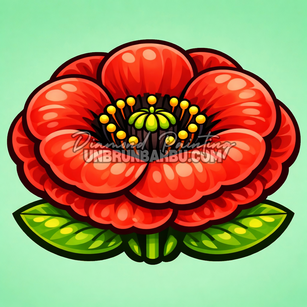 diamond painting coquelicot rouge 20x20