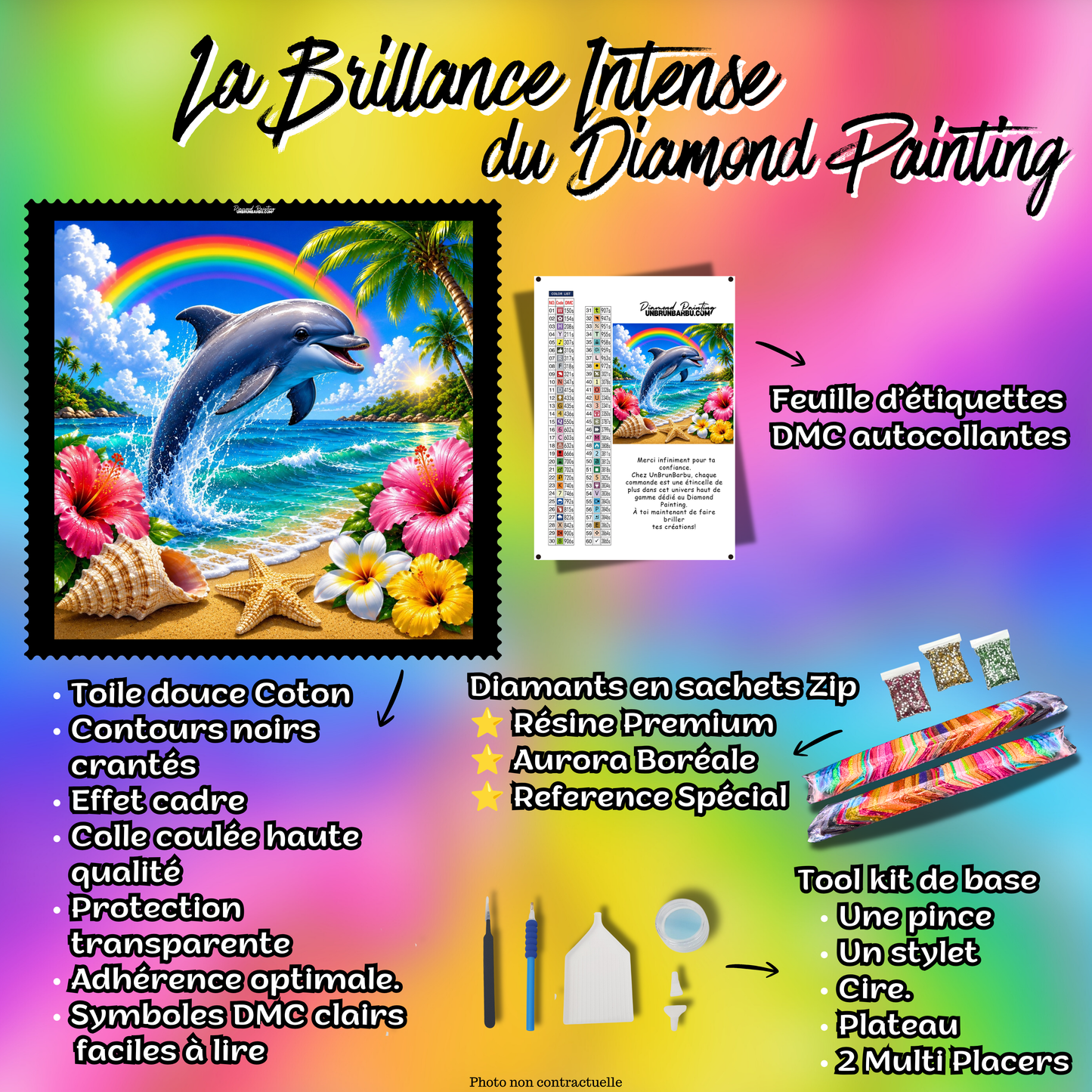 diamond painting dauphin des iles magiques 90x90 kit complet