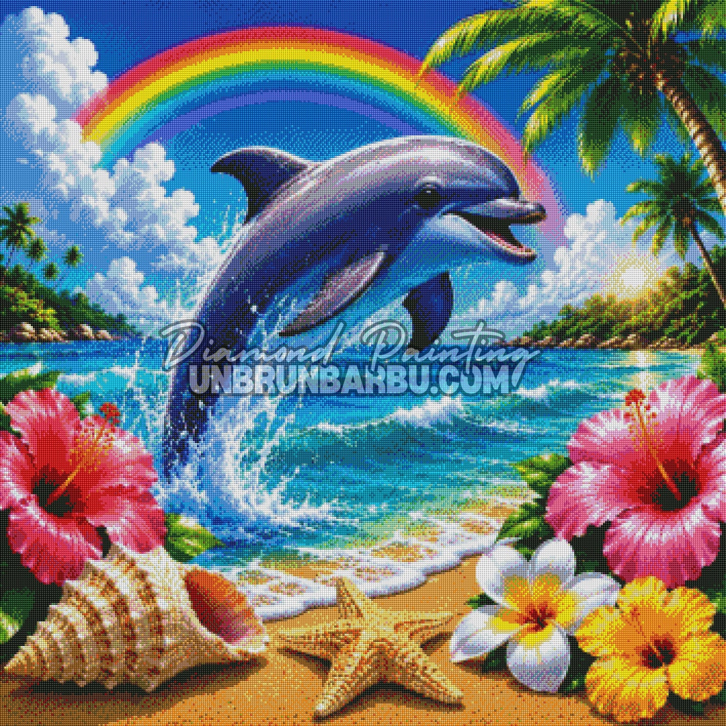diamond painting dauphin des iles magiques 90x90 rendu diamante