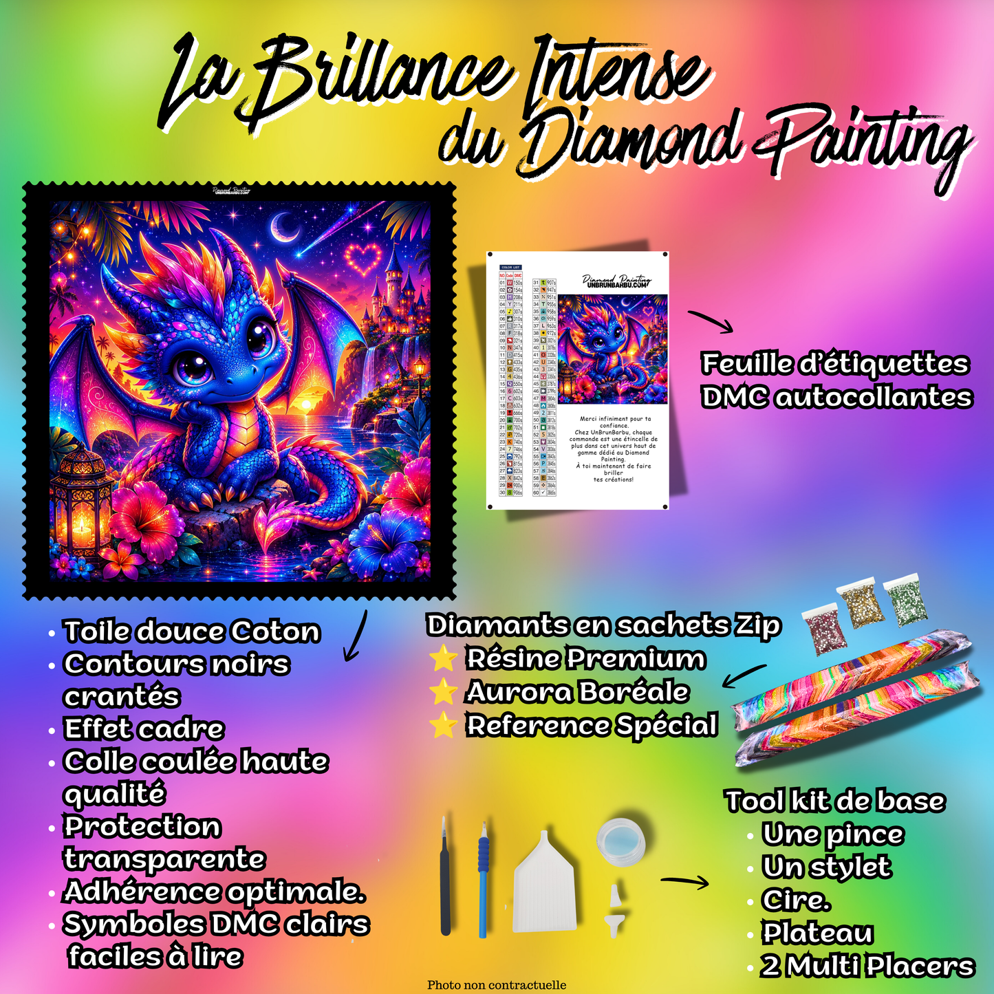 diamond painting dragon des iles 70x70 kit complet