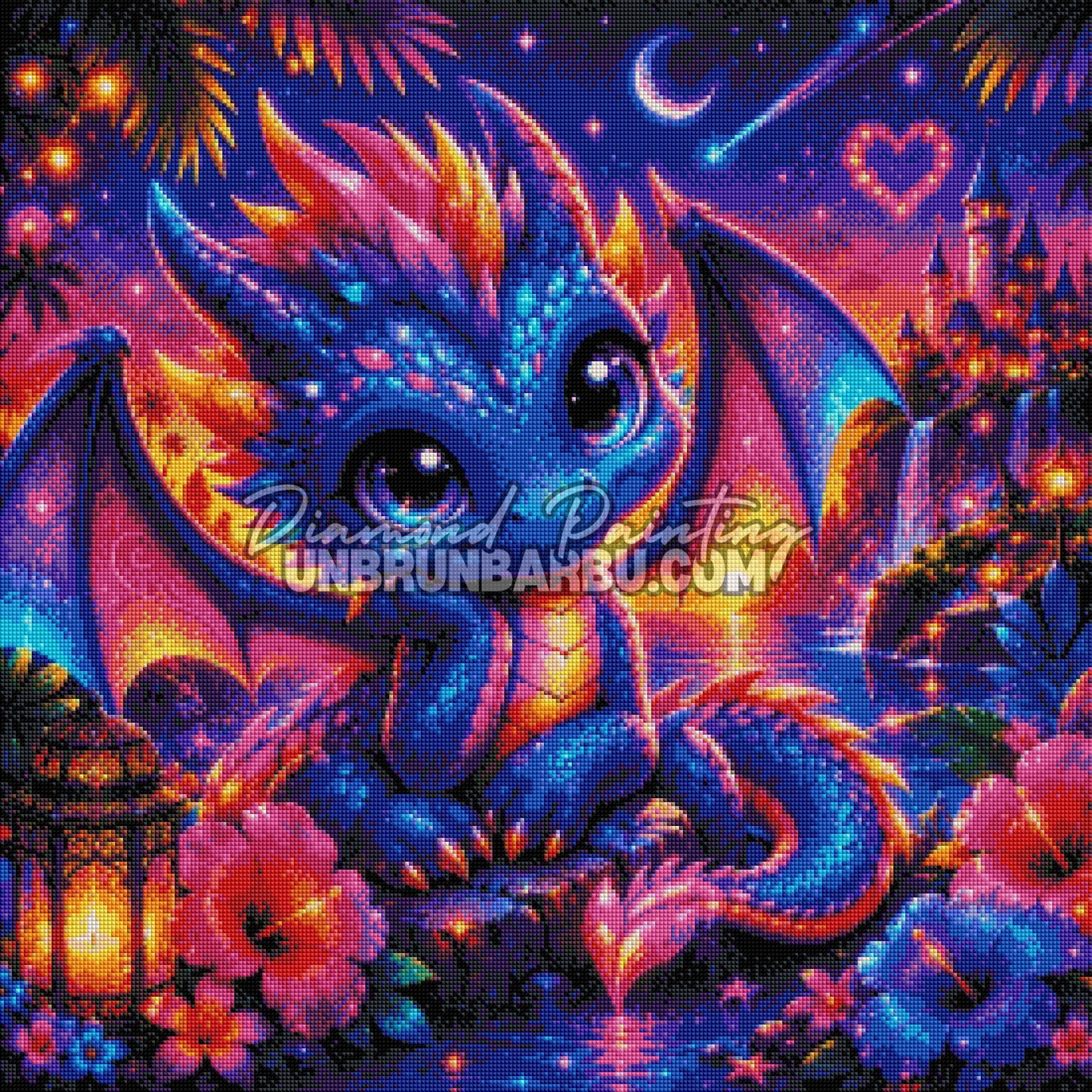 diamond painting dragon des iles 70x70 rendu diamante