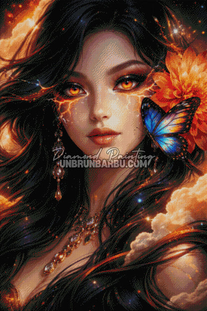 rendu diamond painting effets electriques diamants brillants