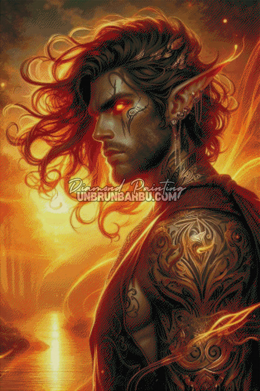rendu diamond painting elfe lumineux effet diamants