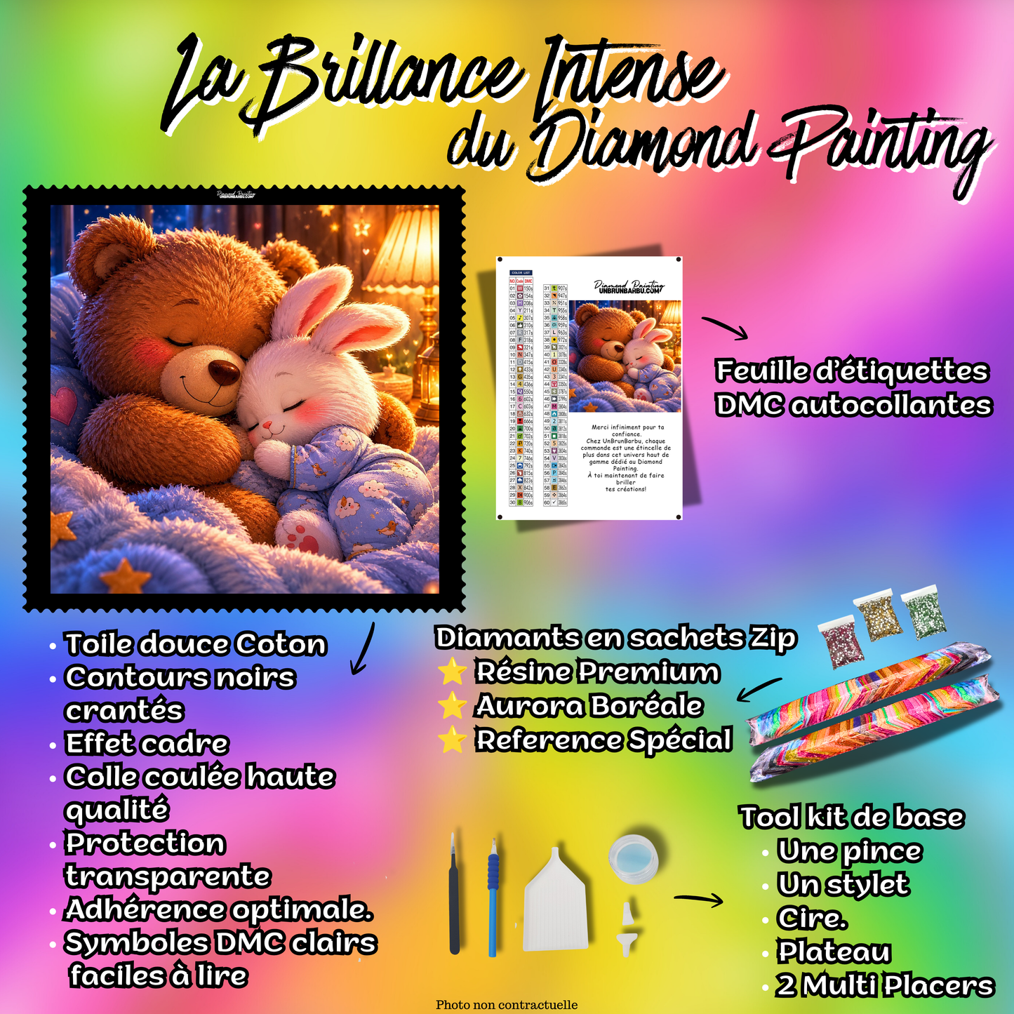kit diamond painting ensemble pour toujours 80x70 complet