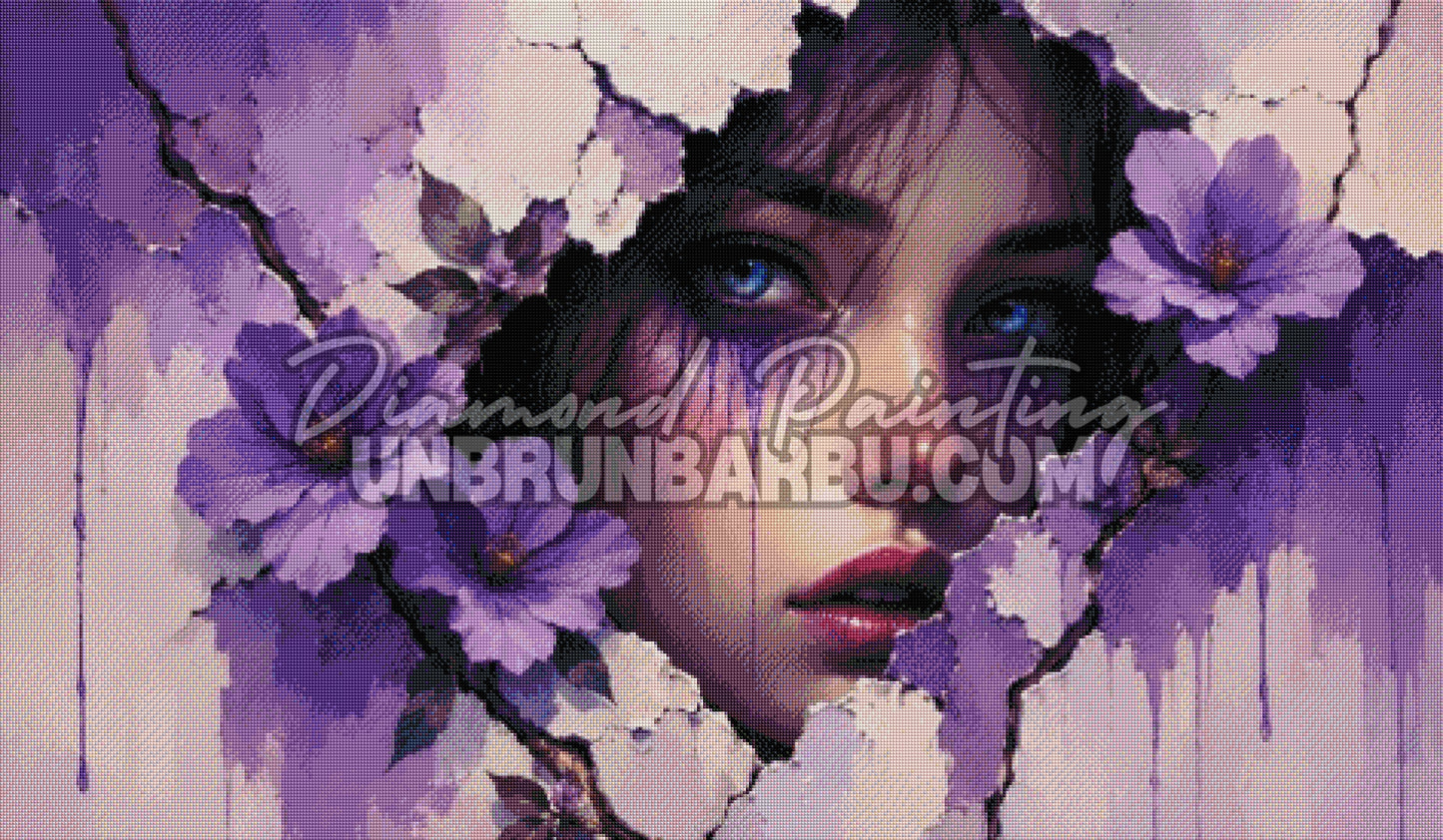 diamond painting entre murs et fleurs 120x70 cm rendu diamante