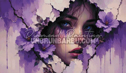 diamond painting entre murs et fleurs 120x70 cm rendu diamante
