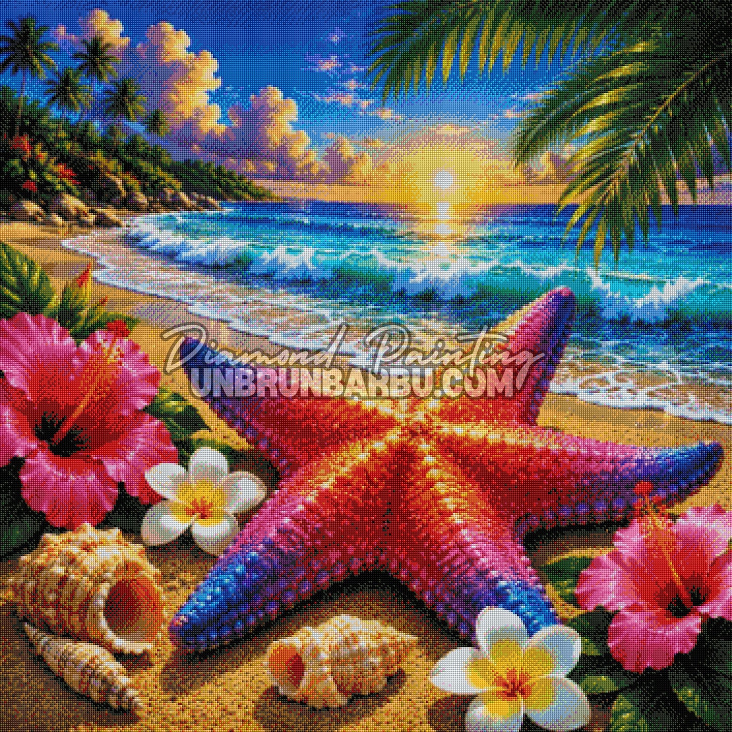diamond painting etoile des plages paradisiaques 90x90 rendu diamante