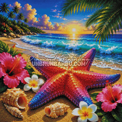 diamond painting etoile des plages paradisiaques 90x90 rendu diamante