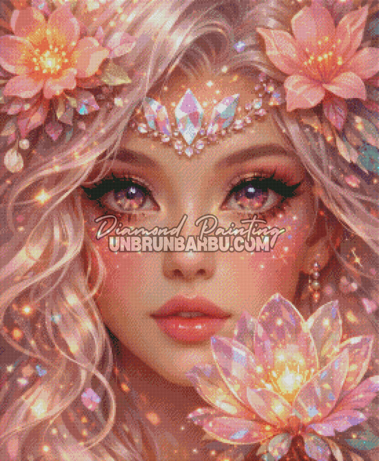 rendu diamond painting effet glitch diamants brillants