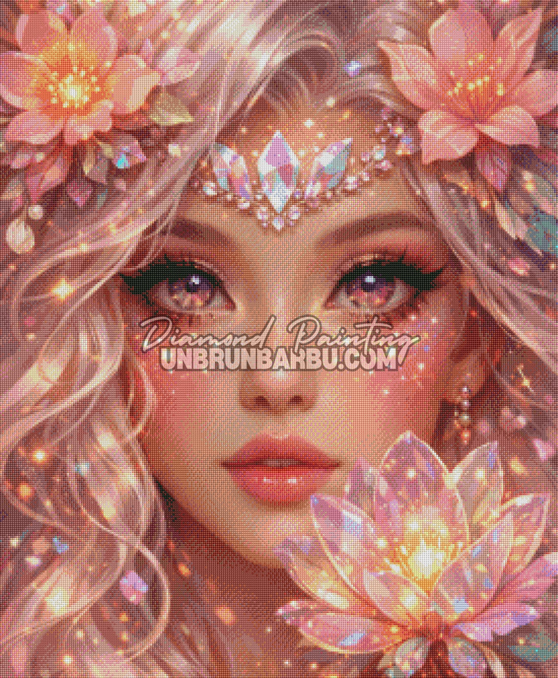 rendu diamond painting effet glitch diamants brillants