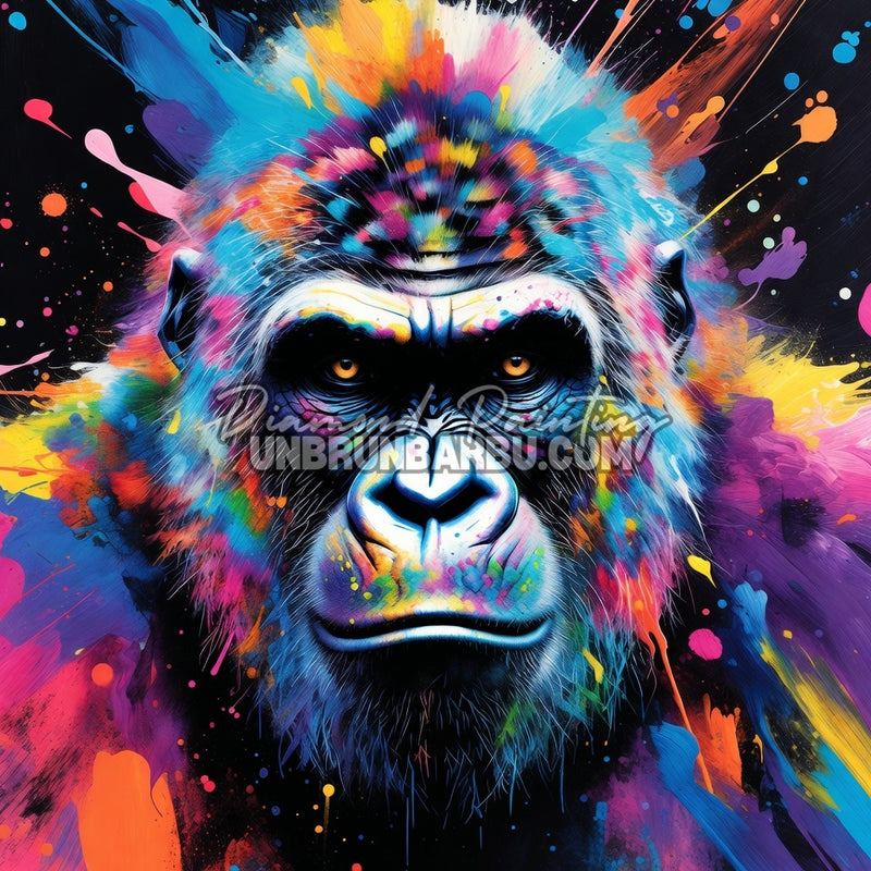 illustration gorille street art coloré peinture explosion moderne