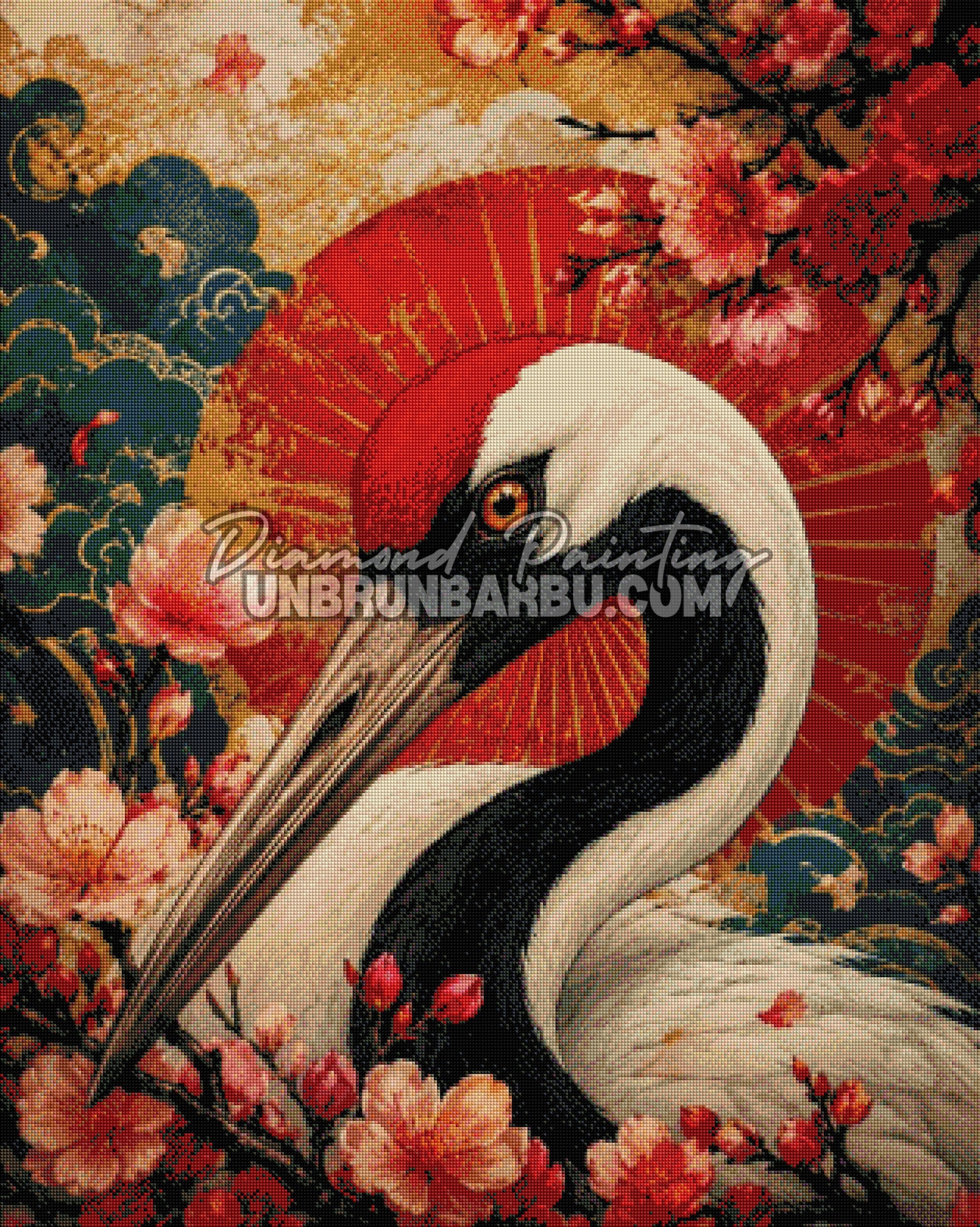 diamond painting grue royale du japon 80x100 rendu diamante