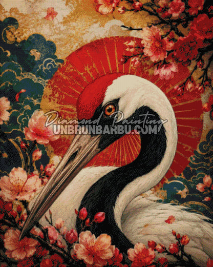 diamond painting grue royale du japon 80x100 rendu diamante