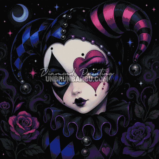 diamond painting harlequin bijou de nuit 100x100 cm rendu diamante nocturne