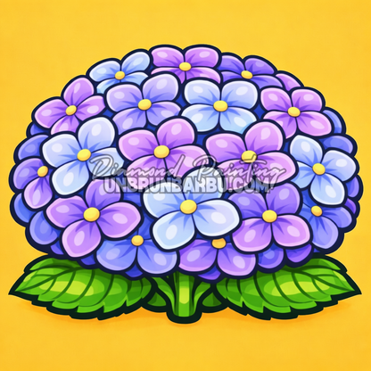 diamond painting hortensia 20x20 fleur bleue