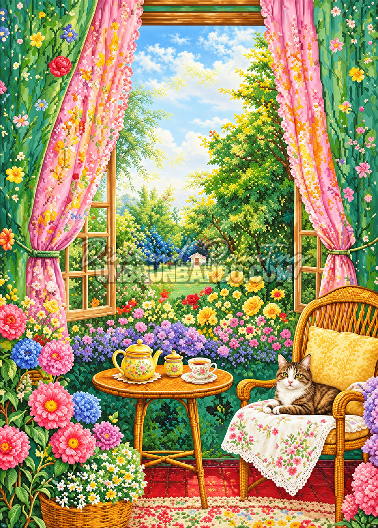 Diamond Painting – L’Heure du Thé au Jardin - 50x70 cm