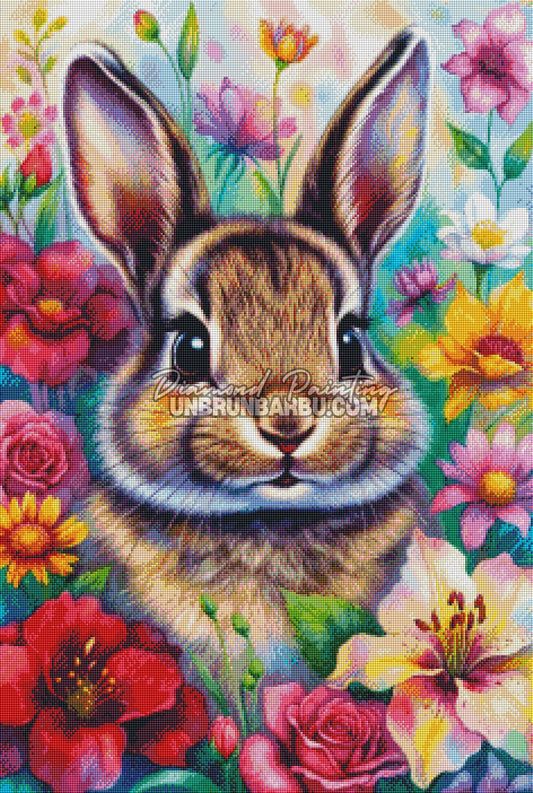 diamond painting lapin douce frimousse rendu diamante 60x90