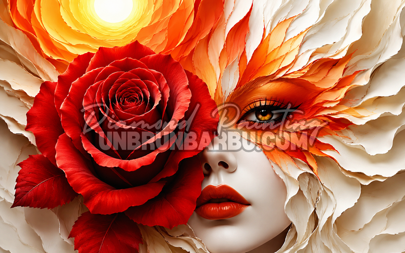 diamond painting legende de la rose eternelle 120x75 cm illustration