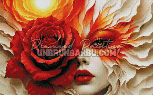 diamond painting legende de la rose eternelle 120x75 cm rendu diamante