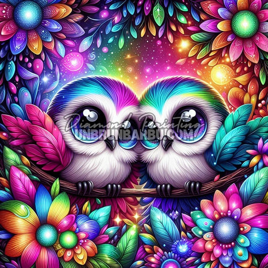 Illustration du Diamond Painting Les Oiseaux des Fleurs Magiques 90x90 cm