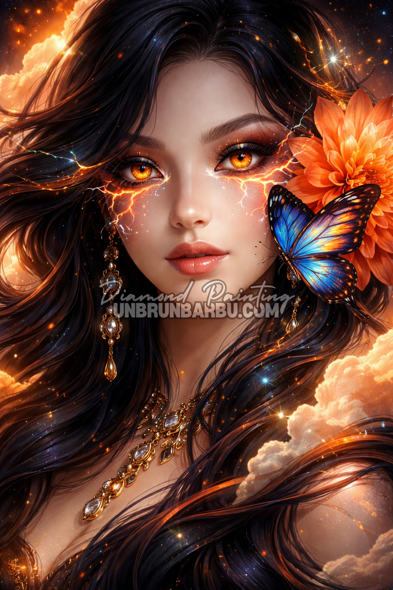 illustration diamond painting metamorphose electrique lumiere energie