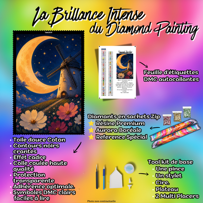 diamond painting moulin lune doree 70x90 kit complet