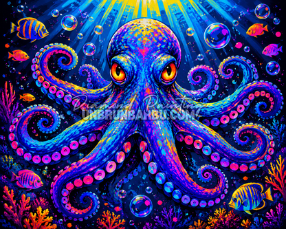 diamond painting octopus psychedelique 100x80 cm pieuvre coloree sous marine